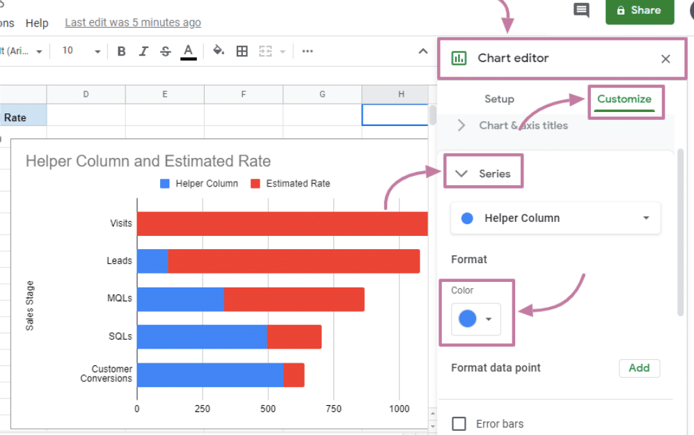 Google Spreadsheet chart editor