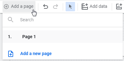 The Add Page option on the Menu bar.