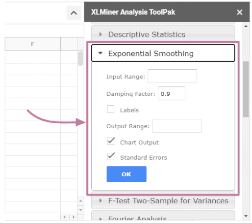 A Google Sheets Add-on with an exponential smoothing function.