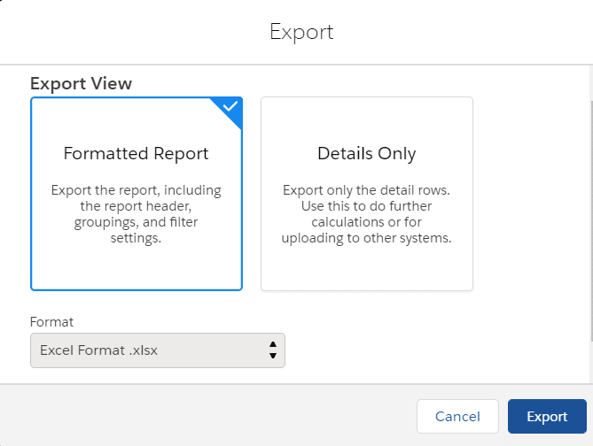 Two export views