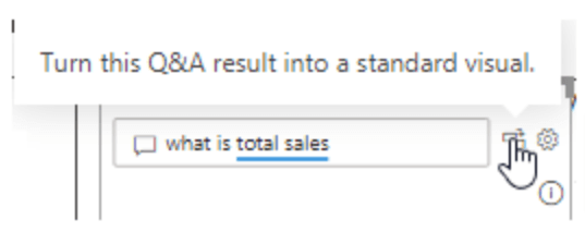 The Q&A search box and suggested standard visual option.