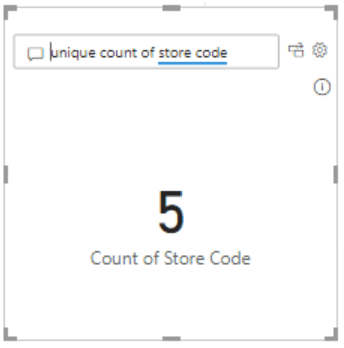 The count of store code results.