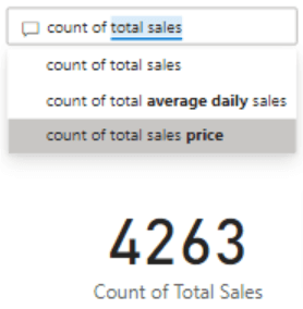 The count of total sales.