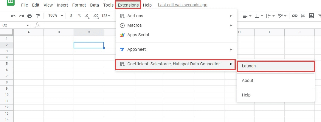 Launch Coefficient in Google Sheets