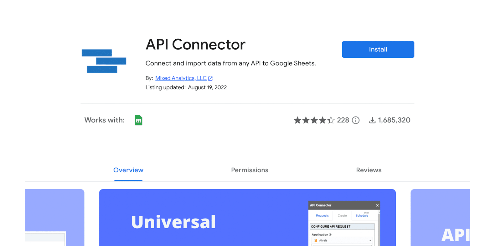 API connector mixed analytics