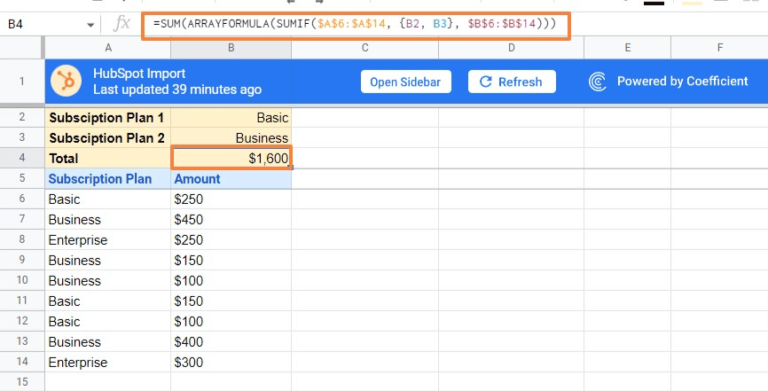 SUMIFS Google Sheets: Ultimate Guide - Coefficient