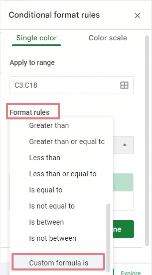 custom formula highlight duplicates