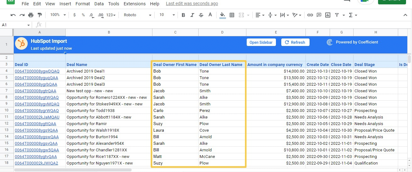 Now, let’s start with a simple example on how to merge cells in Google Sheets.