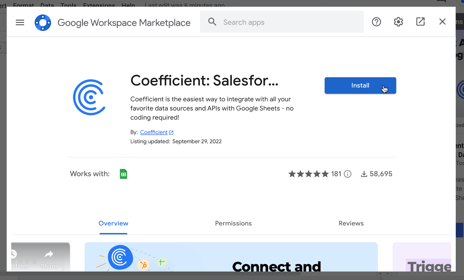 connect to salesforce google sheets