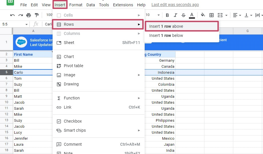 How To Add Row Google Docs