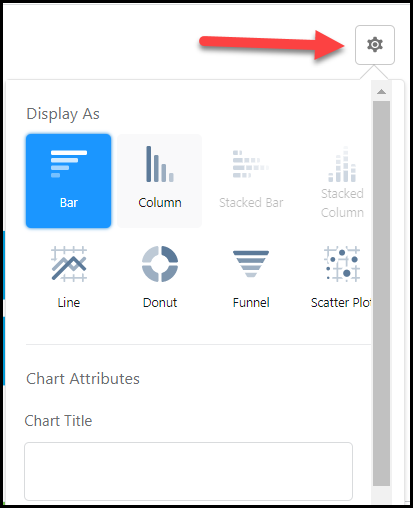 Selecting the chart type in Salesforce Reports