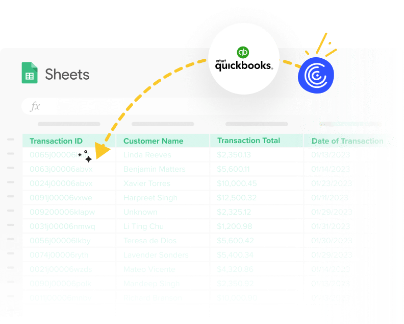 Quickbooks Google Sheets Integration preview