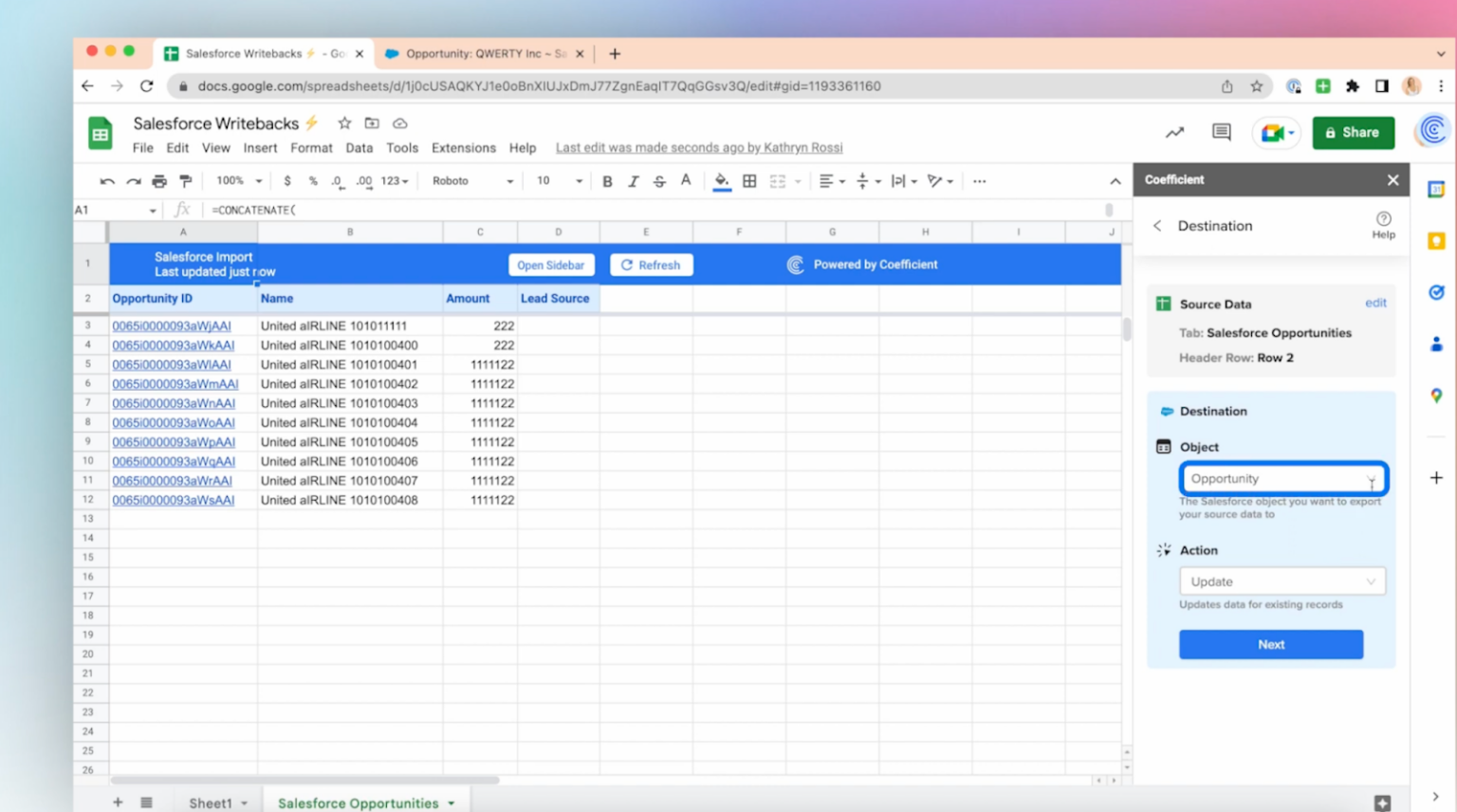 How to Update Salesforce from Google Sheets