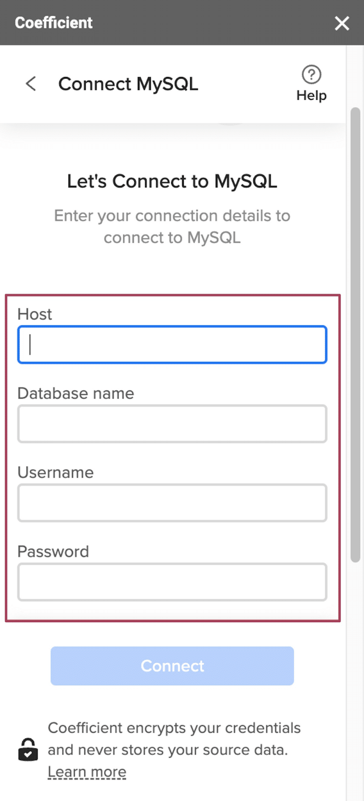 Connect MySQL to Google Sheets