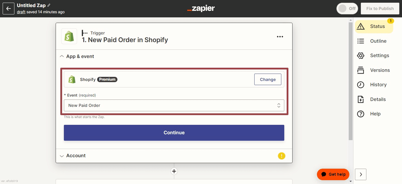 New paid order Shopify workflow