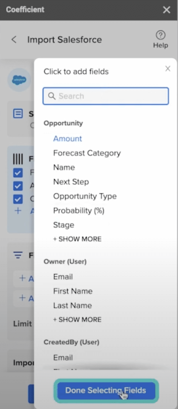 opportunity amount salesforce google sheets