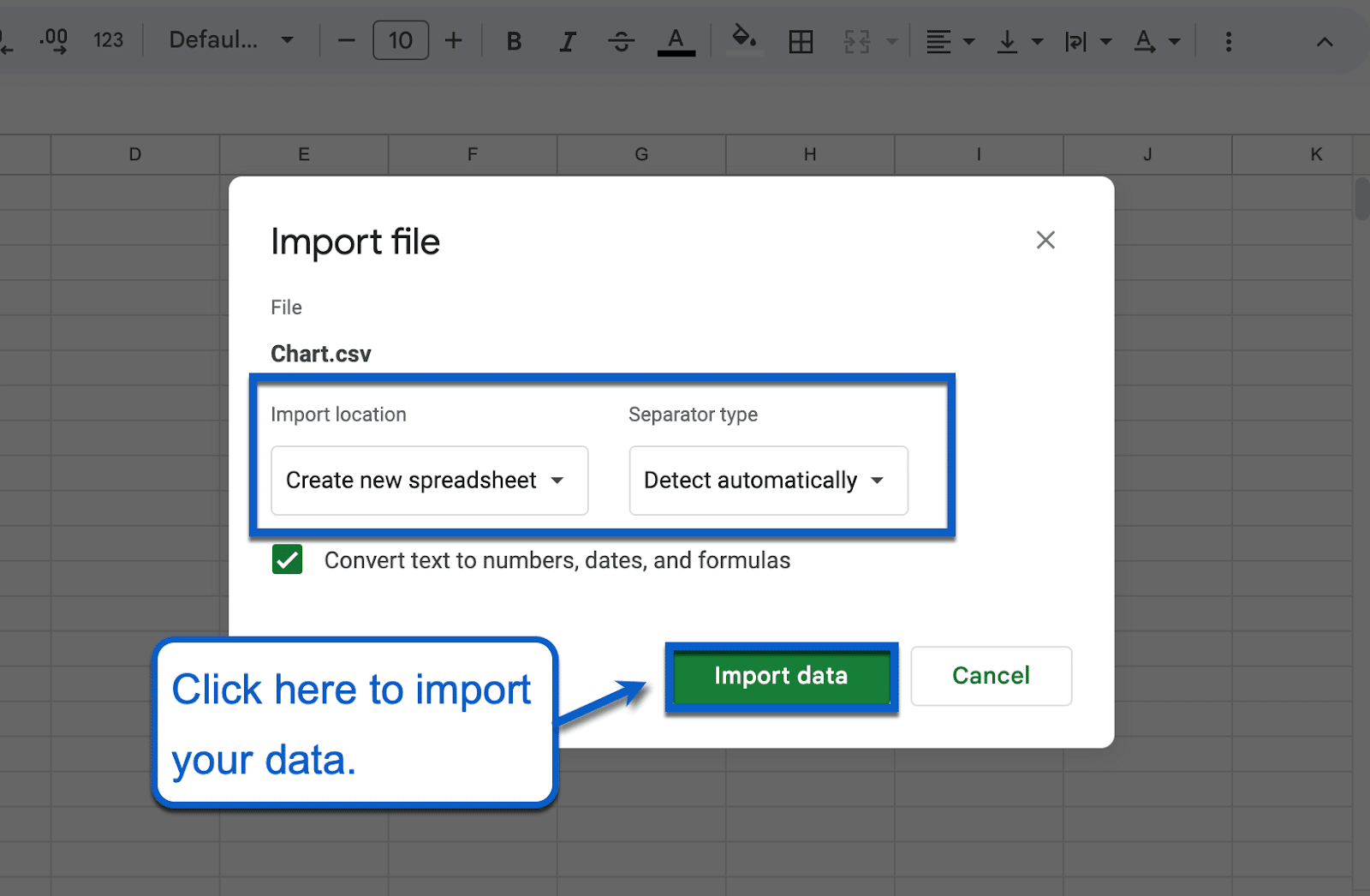 UntitledClick Import data to finalize your settings
