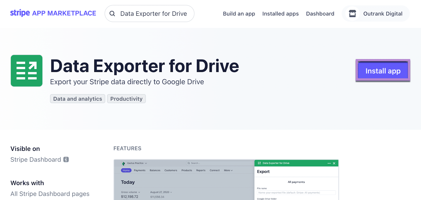 data exporter for drive stripe data