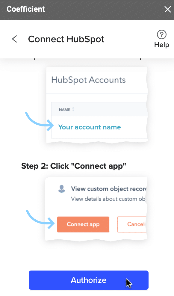 grant coefficient permission to access your hubspot account 