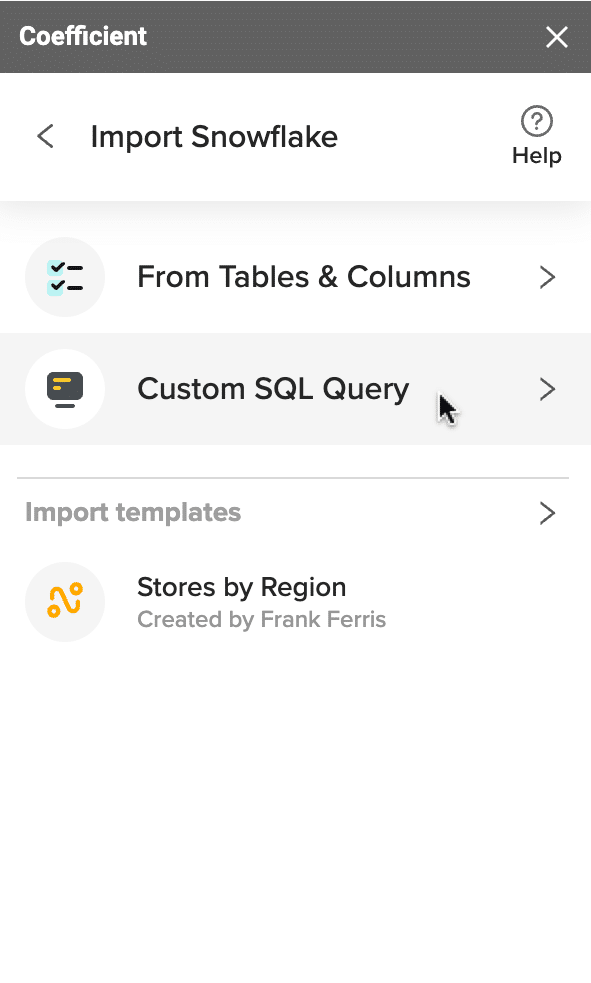 click create a custom SQL query 