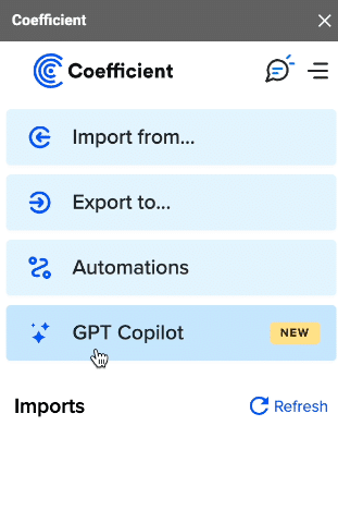 select gpt copilot from the coefficient menu
