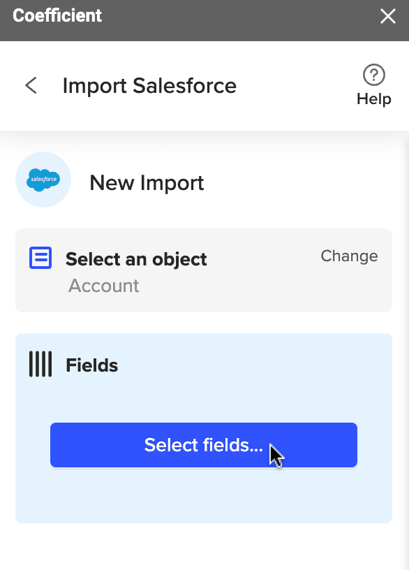 Click select fields...