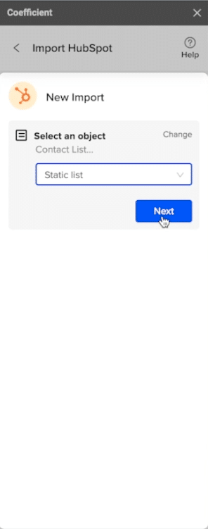 select static list as your object 