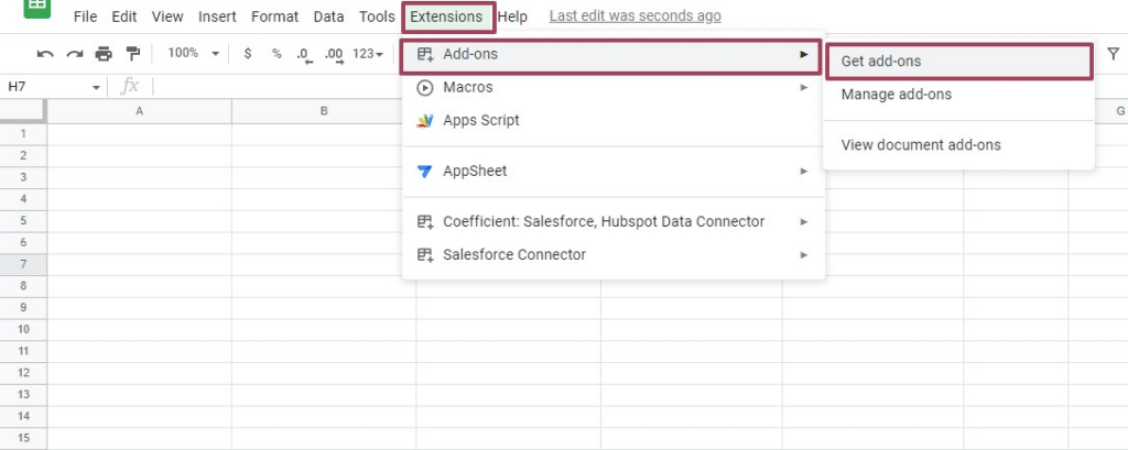 Launch add-ons in Google sheets
