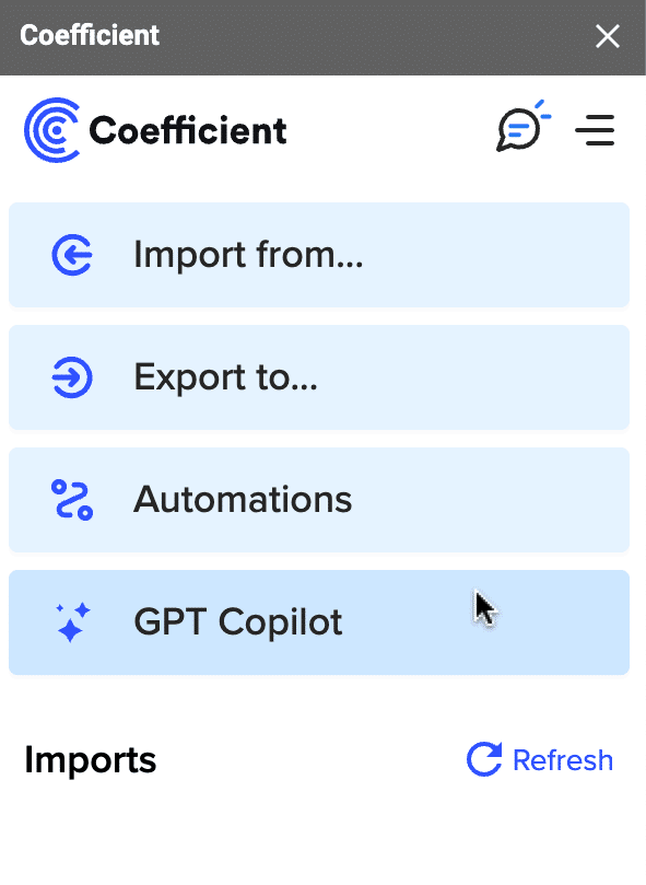 select gptcopilot from the menu 