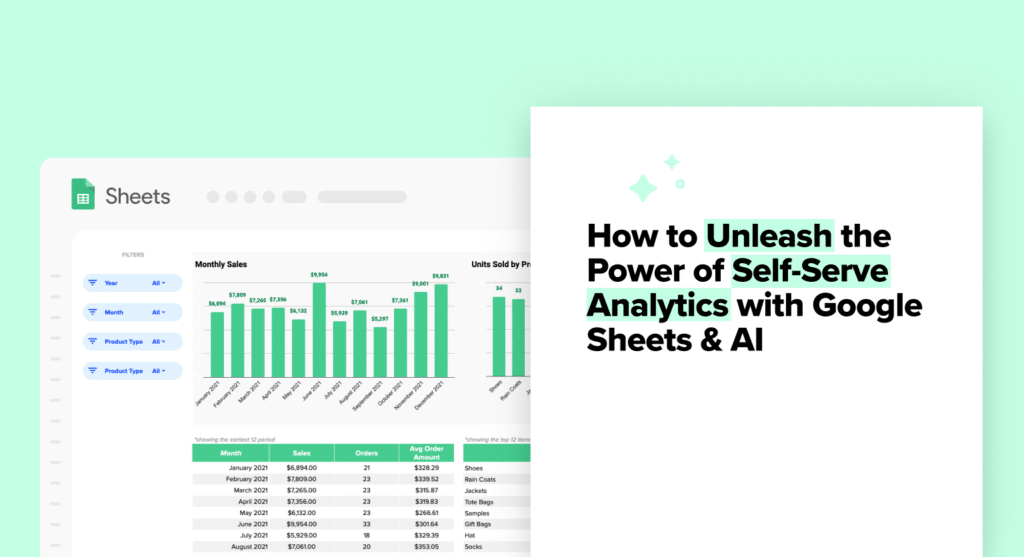 Explore the power of self-serve analytics with Google Sheets & AI, and elevate your data-driven business strategies.