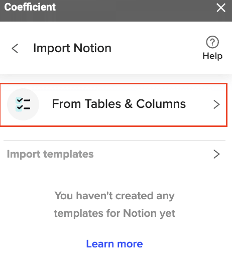select from tables and columns 