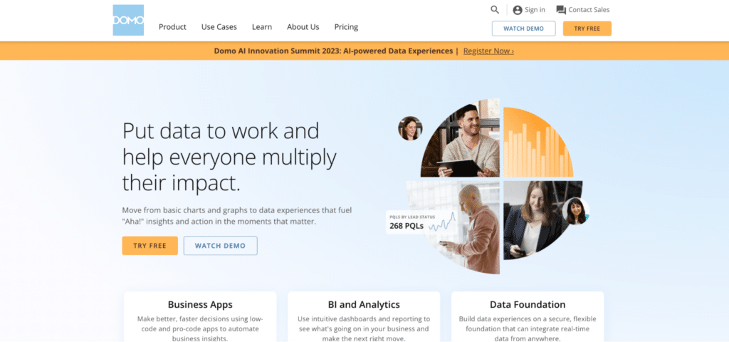 Domo is a cloud-based BI platform known for data integration and analytics