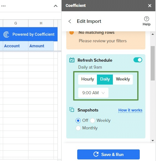 Finally, you can automate data updates by setting an auto-refresh schedule