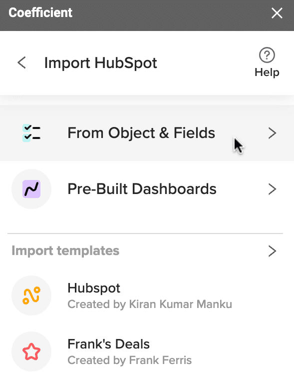 Click From Objects & Fields.