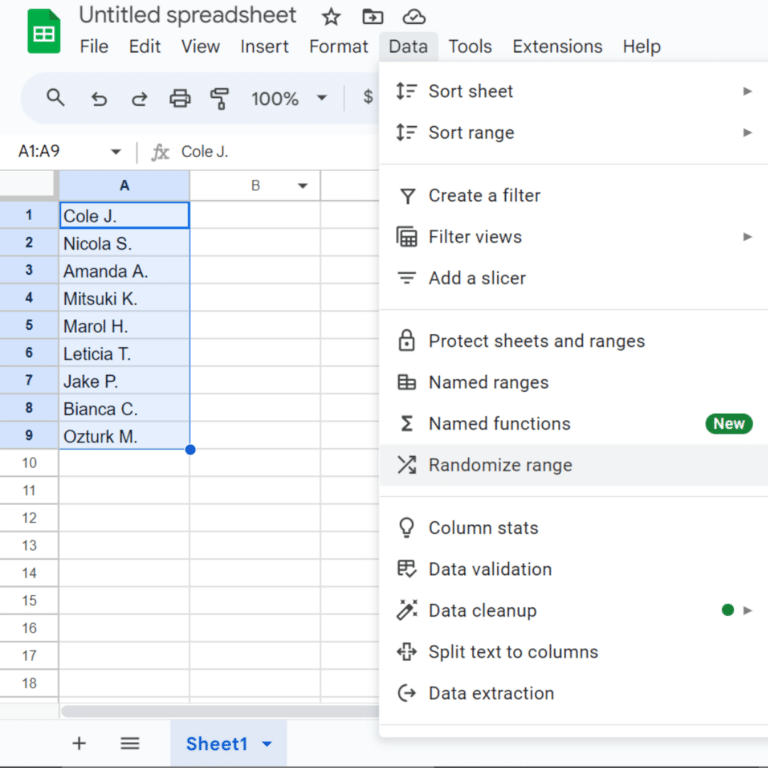 random assignment google sheets