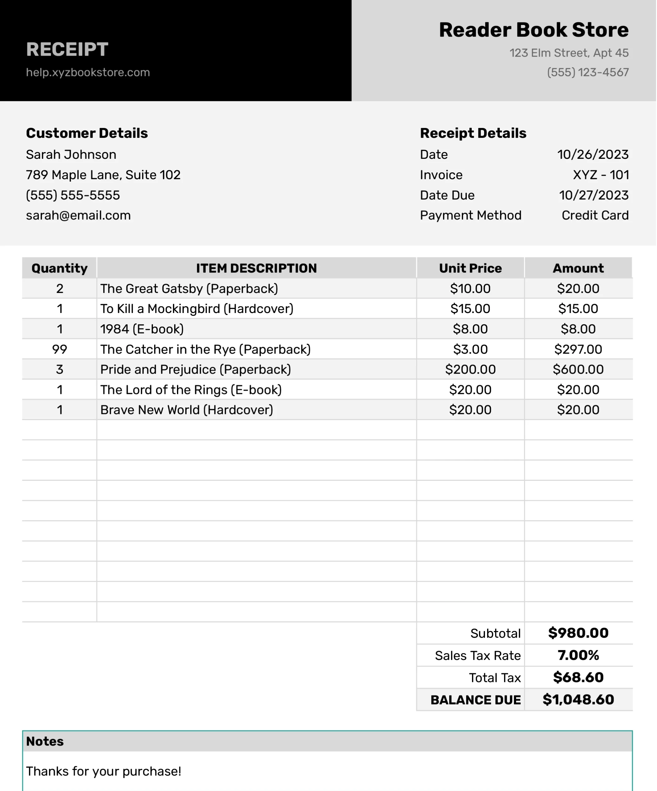 Download Free Payment Receipt Template 2024 Edition 