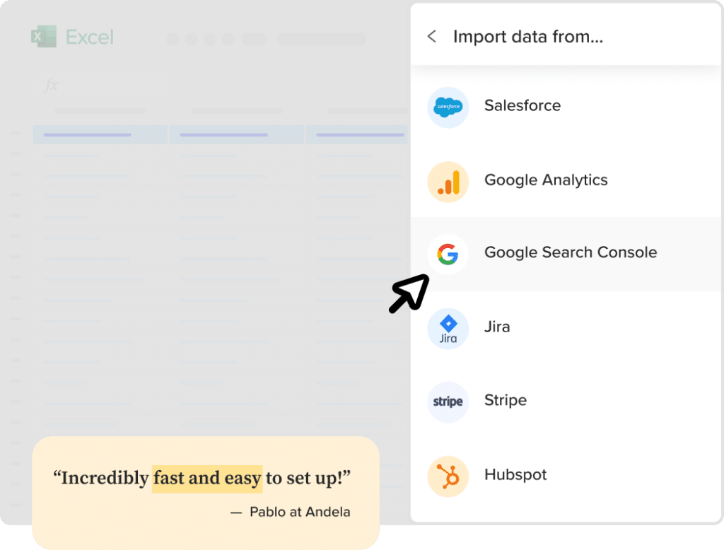Import Google Search Console Data into Excel