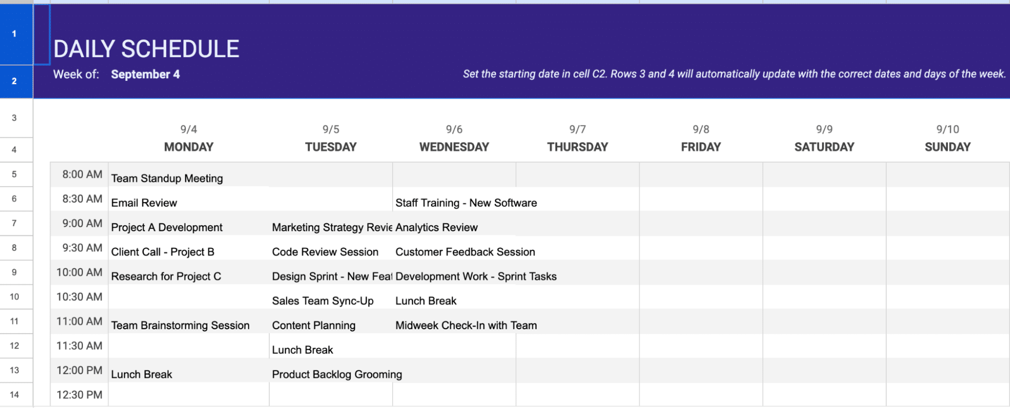 how to make assignment schedule in google sheets