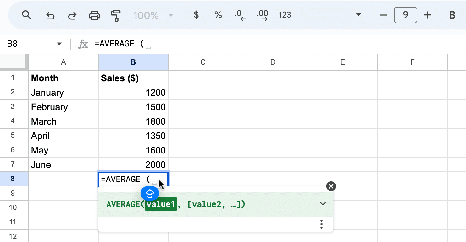 How to Find Mean in Google Sheets