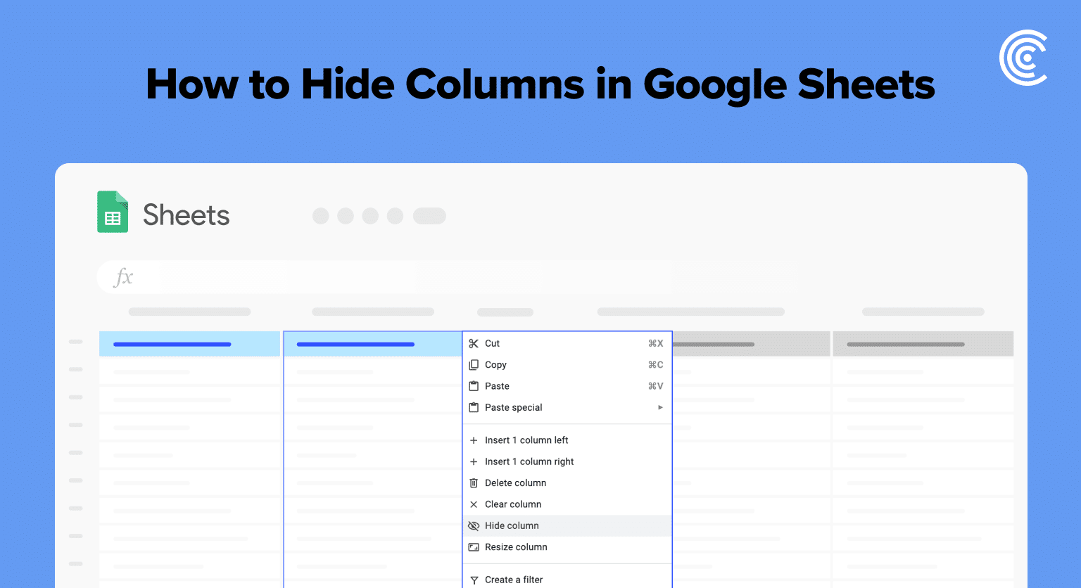 How to Hide Columns in Google Sheets