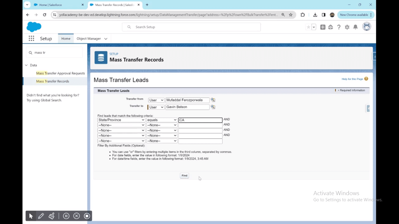 Snapshot of Salesforce AppExchange with tools for enhancing mass transfer processes