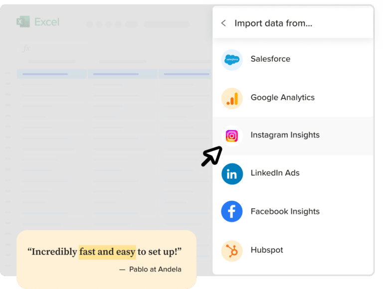 Connect Instagram to Excel in 1 minute