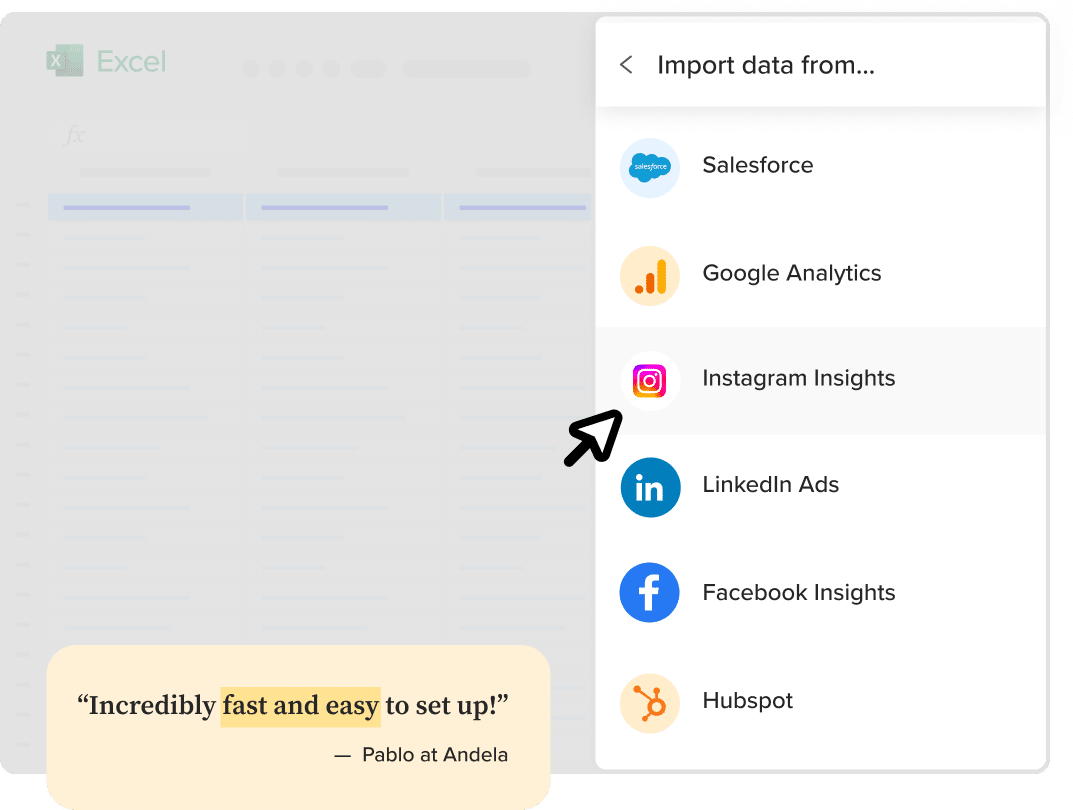Connect Instagram to Excel in 1 minute