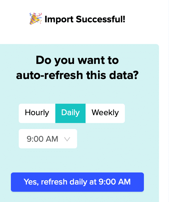 choosing auto-refresh schedule