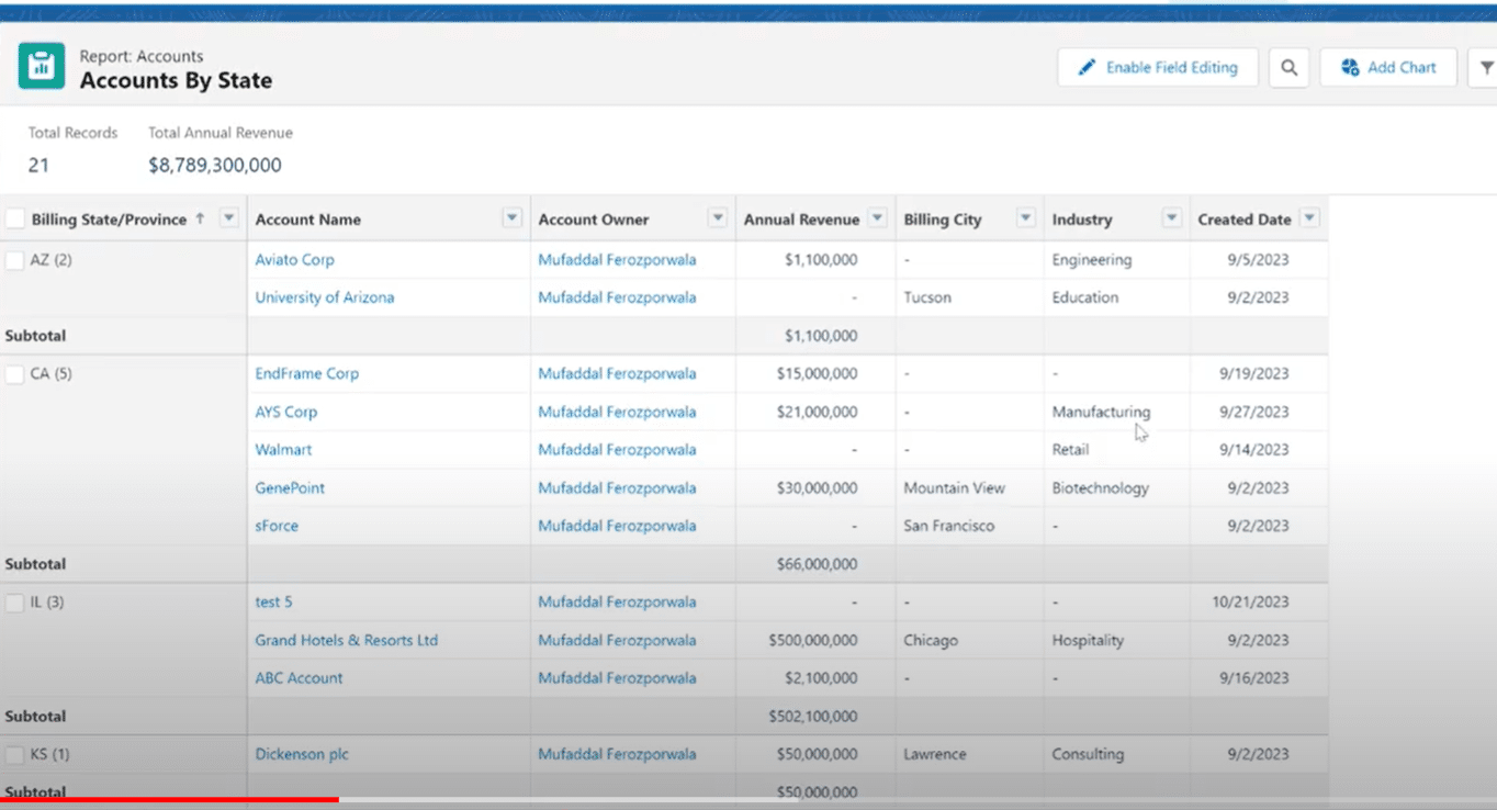 Selecting the appropriate report type in Salesforce