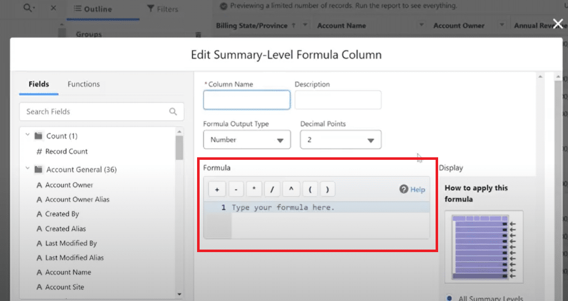 Validating and saving the formula field in Salesforce