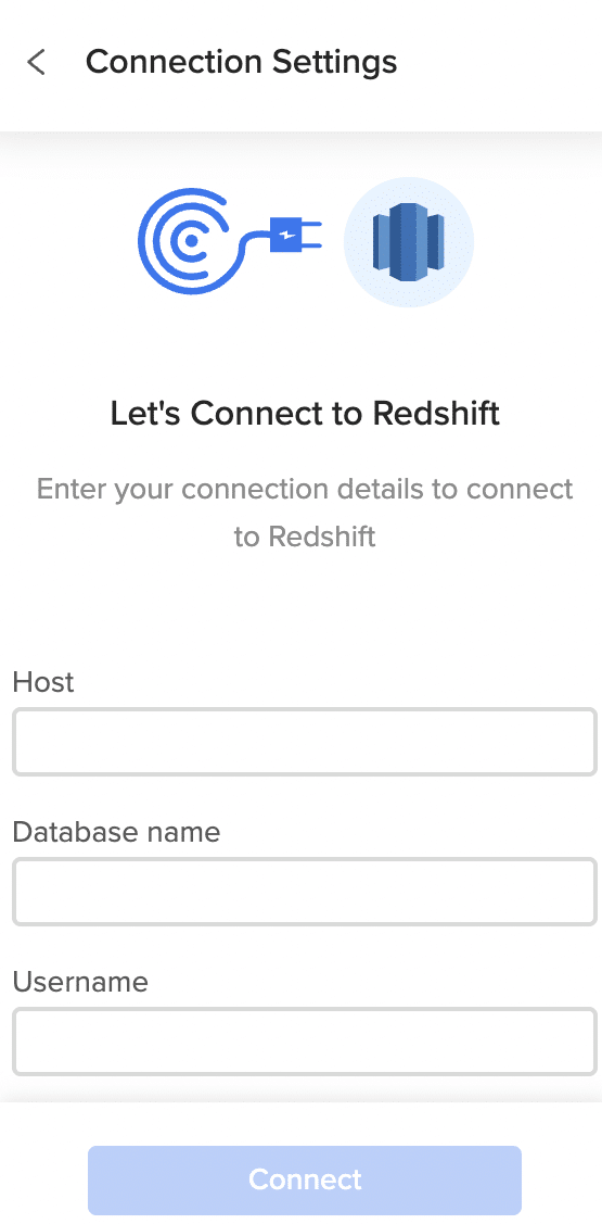 Entering Redshift database connection details in Coefficient for Excel