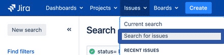 ‘Search for Issues’ in Jira for exporting issues to CSV