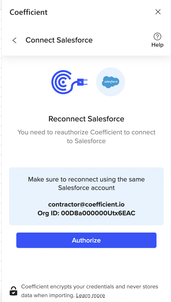 Connect Salesforce to Excel
