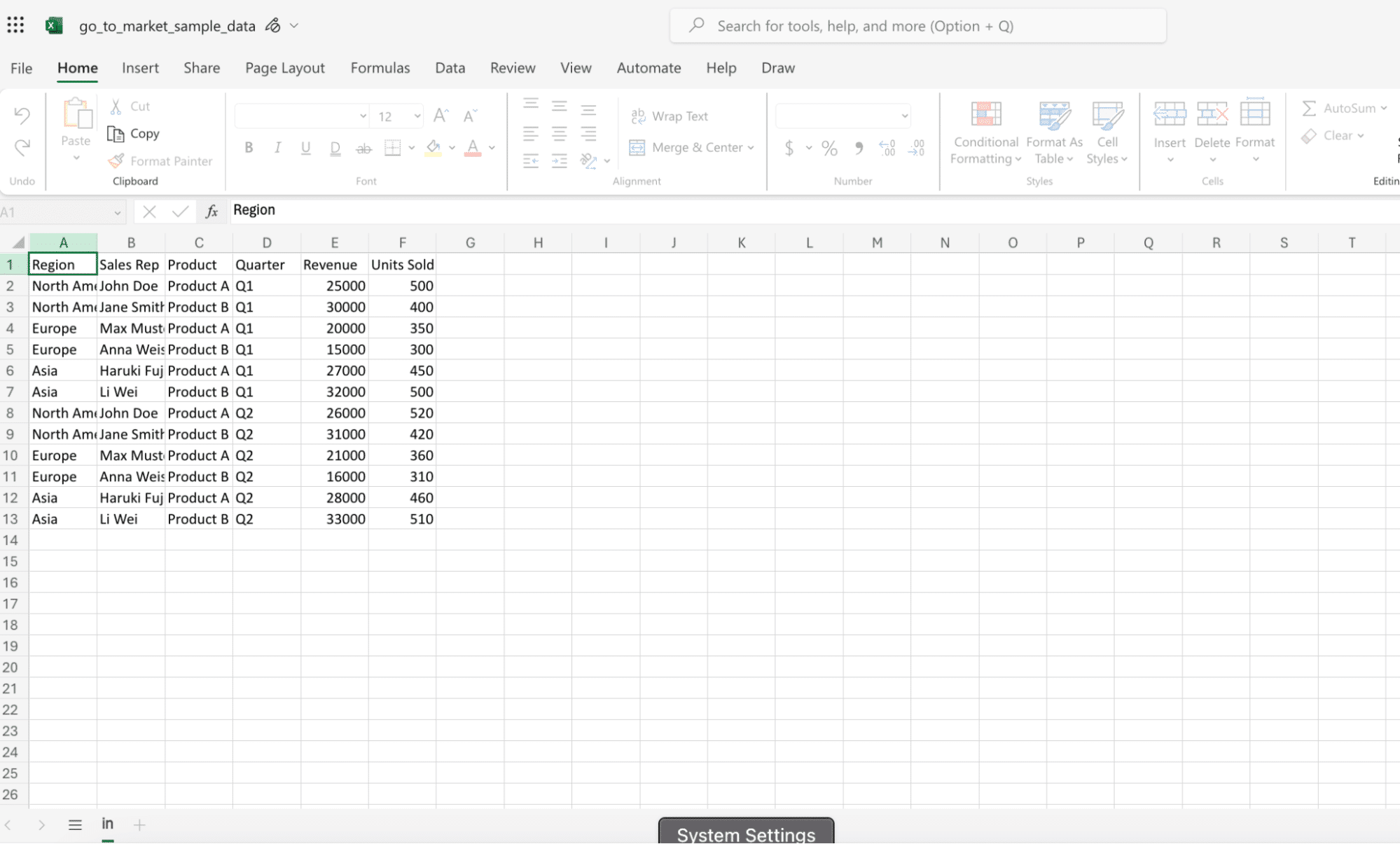 csv file import into excel